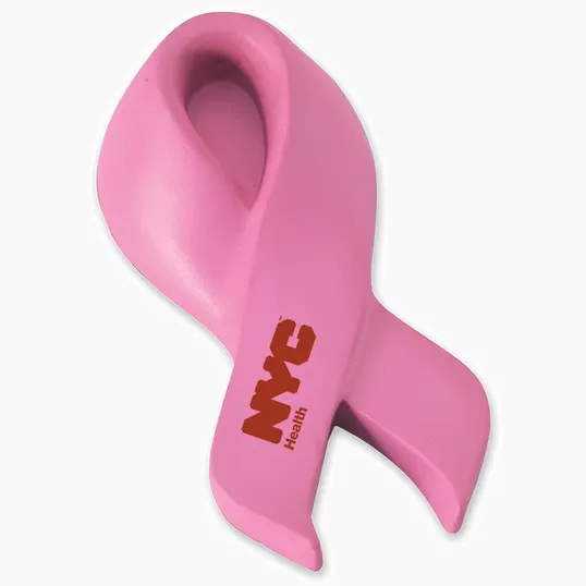 Pink Breast Cancer Awareness Ribbon Shape Stress Ball