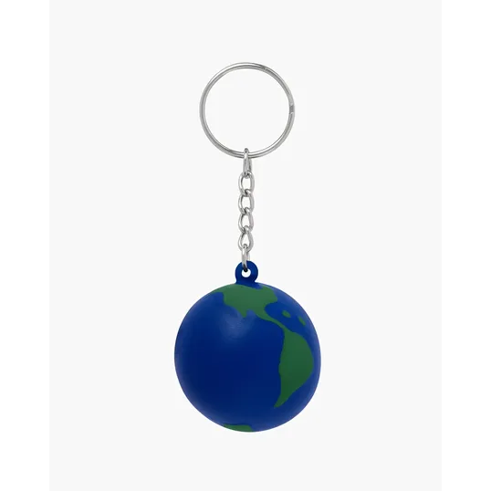 Globe Earth Shape Stress Ball Keychain