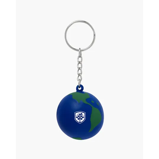 Globe Earth Shape Stress Ball Keychain — view 2