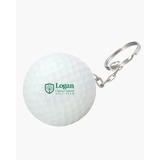 Golf Ball Shape Stress Ball Keychain — view 2