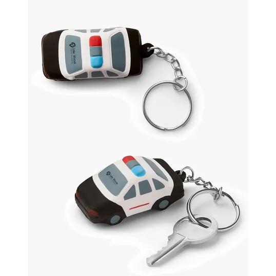 Police Car Shape Stress Ball Keychain — view 2