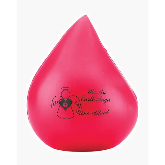 Red Blood Drop Shape Stress Ball — view 2