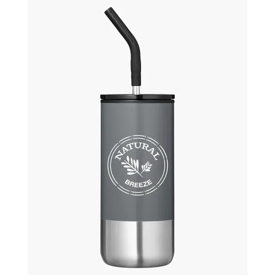 16 oz. Insulated Tumbler With Straw — view 7