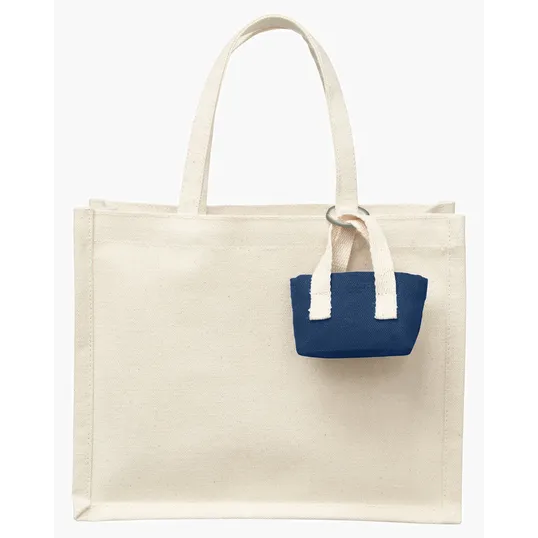 Mini Recycled Cotton Tote Bag with Charm — view 3