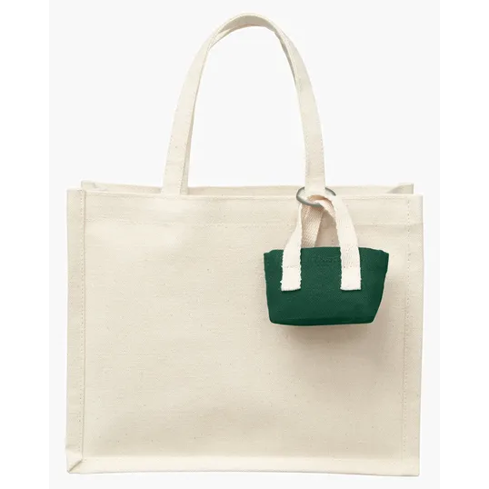 Mini Recycled Cotton Tote Bag with Charm — view 4