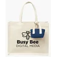 Mini Recycled Cotton Tote Bag with Charm — view 7
