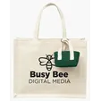 Mini Recycled Cotton Tote Bag with Charm — view 8
