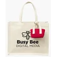 Mini Recycled Cotton Tote Bag with Charm — view 9