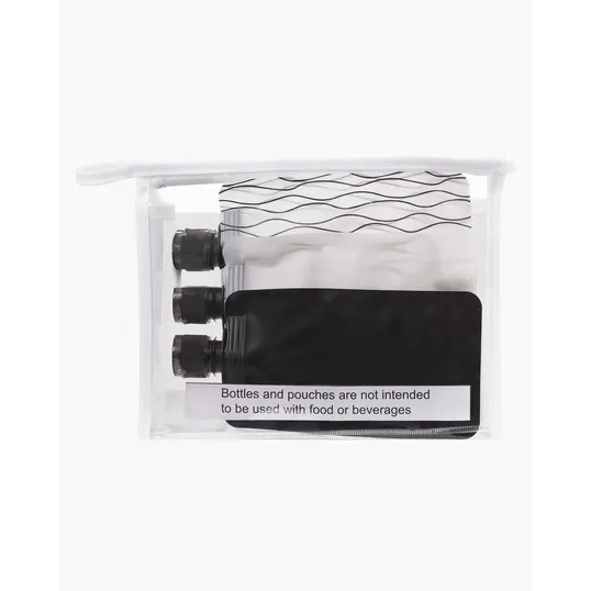 Travel Bottle Set and Zip Pouch Bag