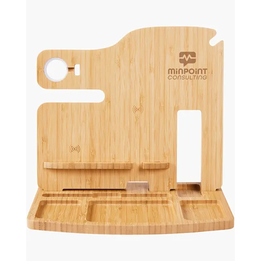 Portia Bamboo Charging Valet Station — view 4