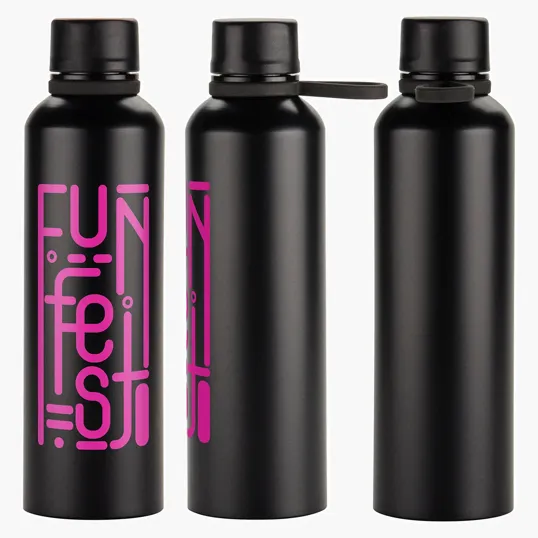 Avento 25 oz Recycled Aluminum Bottle with Silicone Loop — view 2