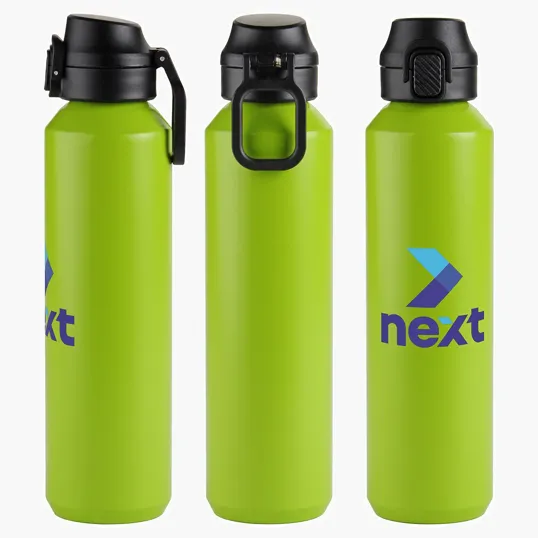 Nexus 27 oz Recycled Aluminum Bottle with Flip-Top Lid and Carabiner — view 4