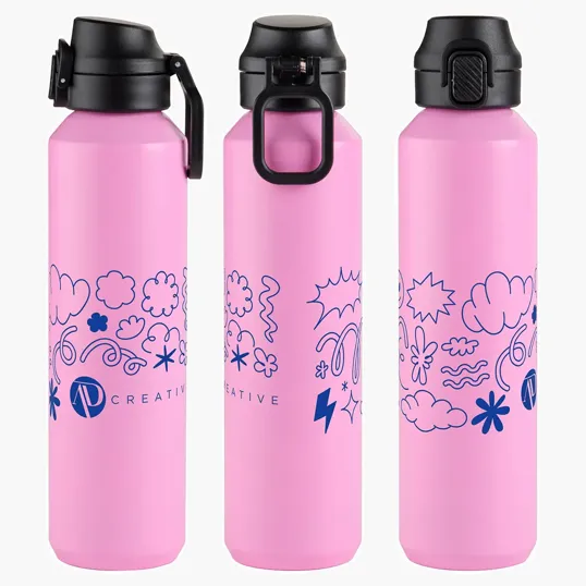 Nexus 27 oz Recycled Aluminum Bottle with Flip-Top Lid and Carabiner — view 8