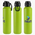 Nexus 27 oz Recycled Aluminum Bottle with Flip-Top Lid and Carabiner — view 4