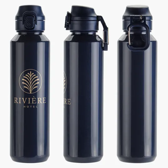 Switchback 27 oz RPET Bottle with Snap-Top Lid & Carabiner — view 3