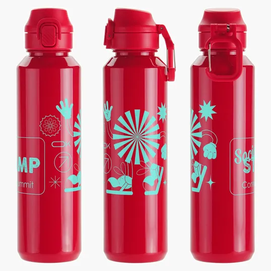 Switchback 27 oz RPET Bottle with Snap-Top Lid & Carabiner — view 4
