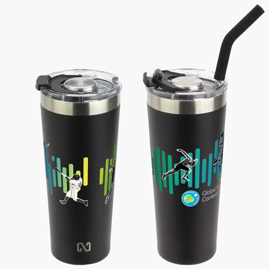 NAYAD® Trouper 22 oz Stainless Double-wall Vacuum Insulated Tumbler with Straw — view 2