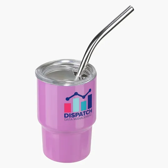 Ariel Mini Belmont 3 oz Double-Wall Stainless Steel Tumbler with Straw — view 4