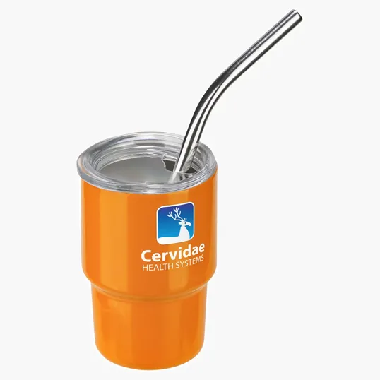 Ariel Mini Belmont 3 oz Double-Wall Stainless Steel Tumbler with Straw — view 5