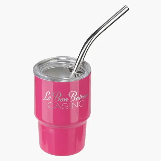 Ariel Mini Belmont 3 oz Double-Wall Stainless Steel Tumbler with Straw — view 6