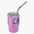 Ariel Mini Belmont 3 oz Double-Wall Stainless Steel Tumbler with Straw — view 4