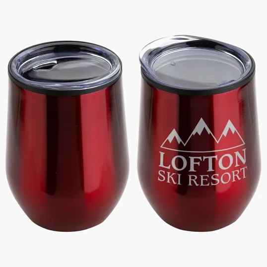 Ariel Onyx 12 oz Stainless Steel Wine Goblet — view 4