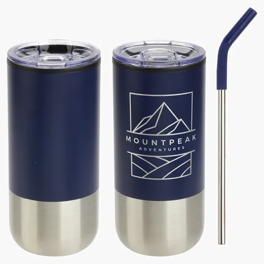 Ariel Oxford 16 oz Stainless Steel Tumbler with Straw — view 3