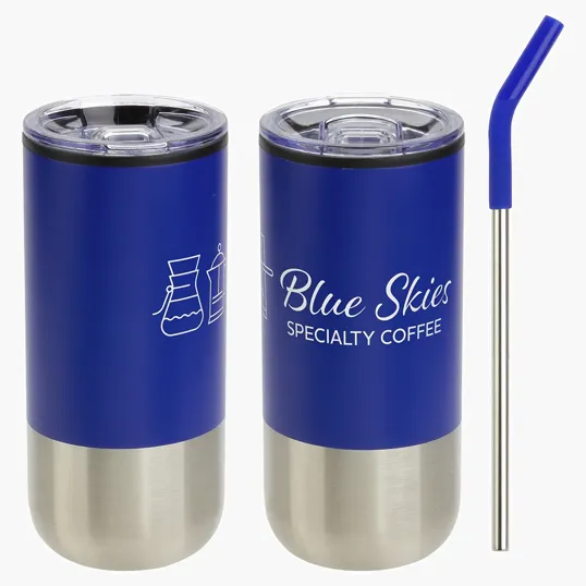 Ariel Oxford 16 oz Stainless Steel Tumbler with Straw — view 4