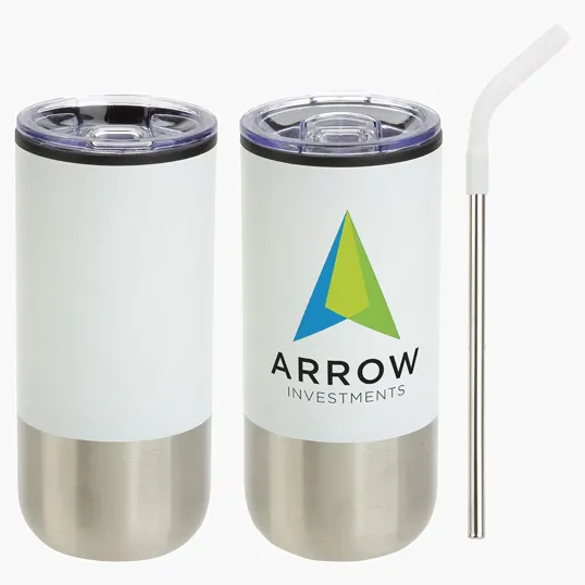Ariel Oxford 16 oz Stainless Steel Tumbler with Straw — view 5