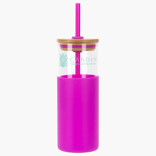 Stirling 18 oz Glass Tumbler with Silicone Sleeve & PP Straw — view 4