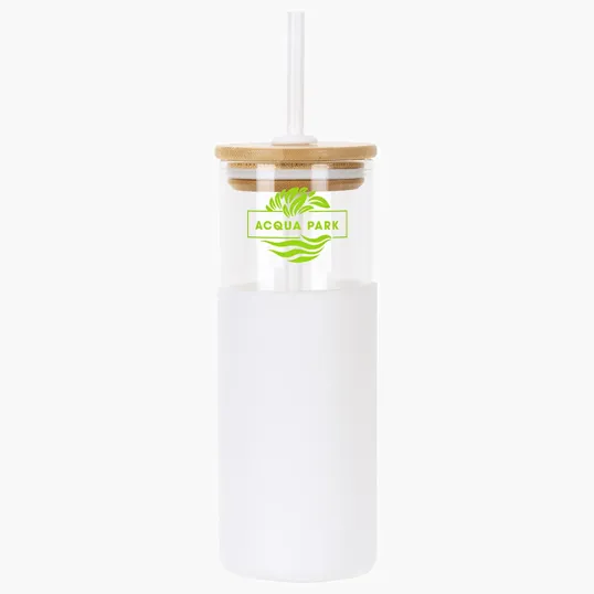 Stirling 18 oz Glass Tumbler with Silicone Sleeve & PP Straw — view 7