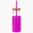 Stirling 18 oz Glass Tumbler with Silicone Sleeve & PP Straw — view 4