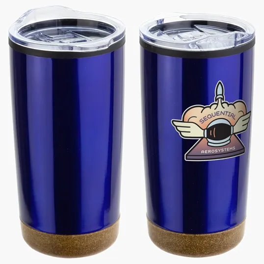 York 20 oz Stainless Steel Tumbler with Cork Base — view 3