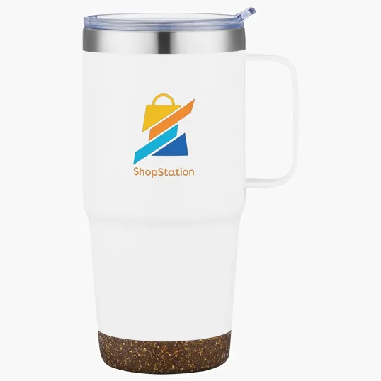 Cortina 24 oz Vacuum Insulated Travel Mug with Cork Base — view 5