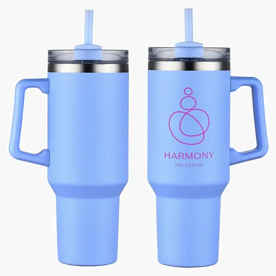 Genoa 40 oz Vacuum Insulated Travel Mug with Straw — view 2