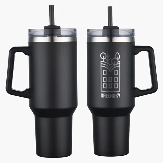 Genoa 40 oz Vacuum Insulated Travel Mug with Straw — view 3