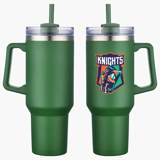 Genoa 40 oz Vacuum Insulated Travel Mug with Straw — view 4
