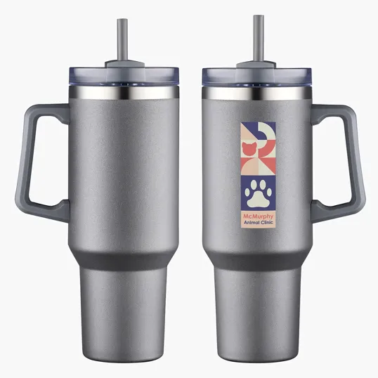 Genoa 40 oz Vacuum Insulated Travel Mug with Straw — view 5