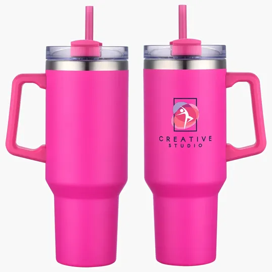 Genoa 40 oz Vacuum Insulated Travel Mug with Straw — view 6