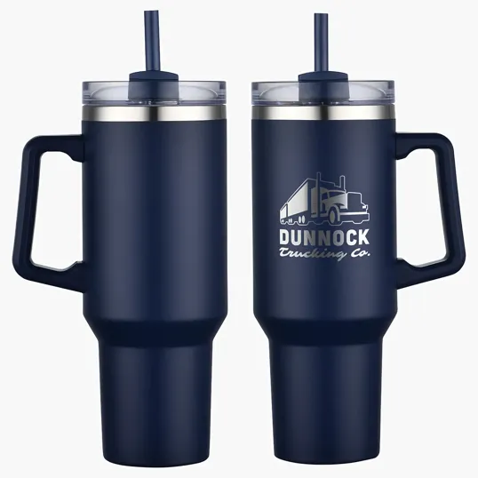 Genoa 40 oz Vacuum Insulated Travel Mug with Straw — view 7