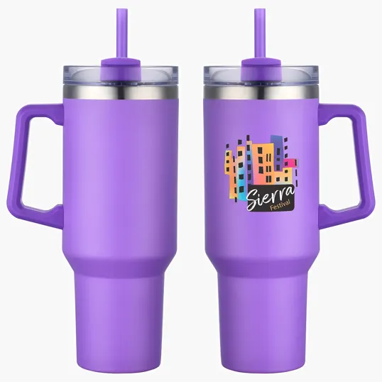 Genoa 40 oz Vacuum Insulated Travel Mug with Straw — view 9