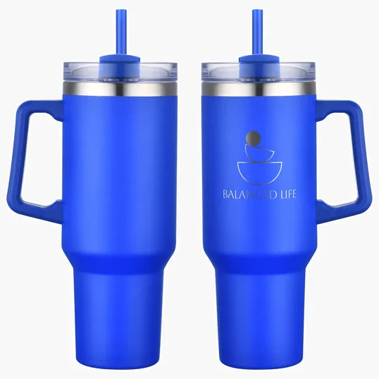 Genoa 40 oz Vacuum Insulated Travel Mug with Straw — view 10