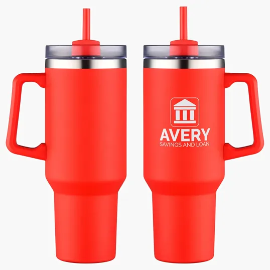Genoa 40 oz Vacuum Insulated Travel Mug with Straw — view 11