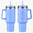 Genoa 40 oz Vacuum Insulated Travel Mug with Straw — view 2