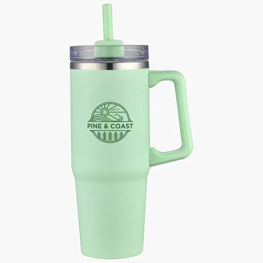 Milo 30 oz Vacuum Insulated Stainless Steel Mug with Straw — view 5