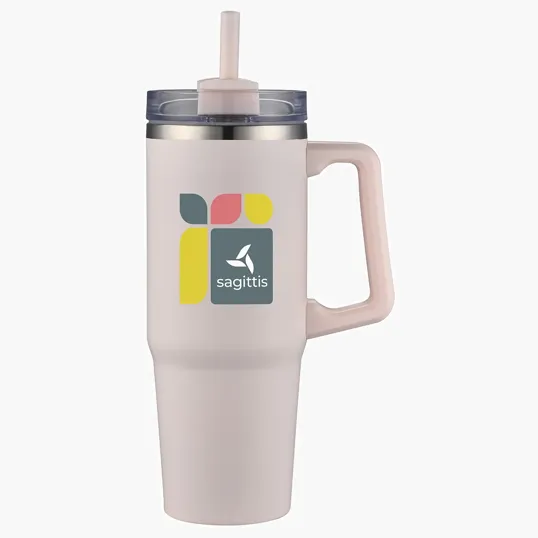 Milo 30 oz Vacuum Insulated Stainless Steel Mug with Straw — view 6