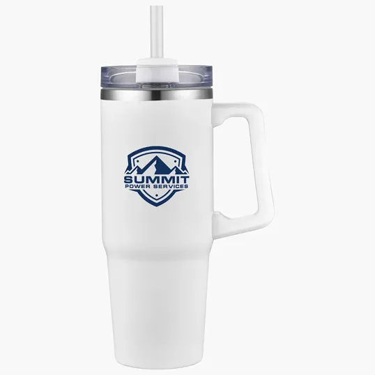 Milo 30 oz Vacuum Insulated Stainless Steel Mug with Straw — view 9