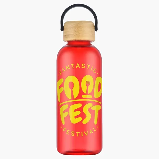 Sanzio 21 oz RPET Bottle with Bamboo Lid — view 4