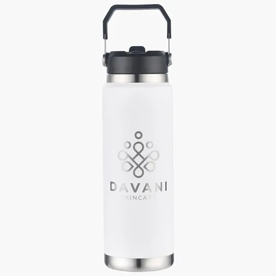 Ariel Senago 30 oz Vacuum Insulated Stainless Steel Bottle with Built-in Straw — view 5