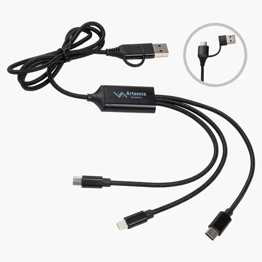 Traverse 3-in-1 Charging Cable with LED Logo — view 2